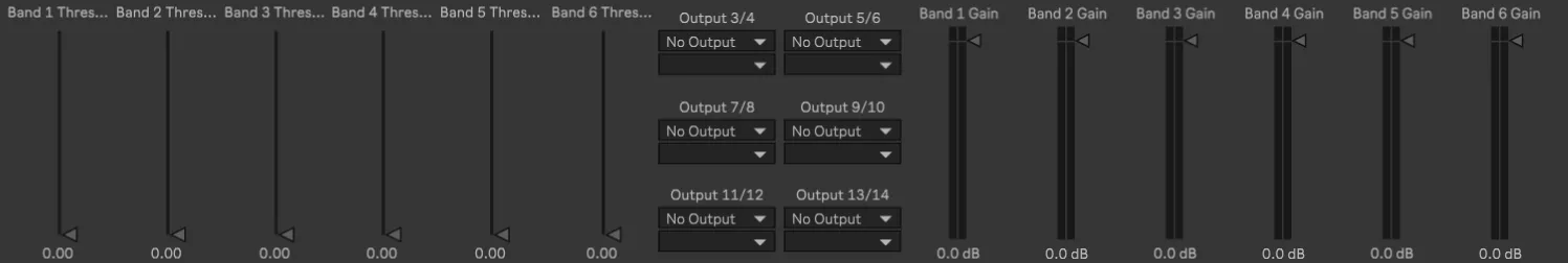 Screenshot of the initial version of the Spectral Dissector (Spectral Bank) Max for Live device
